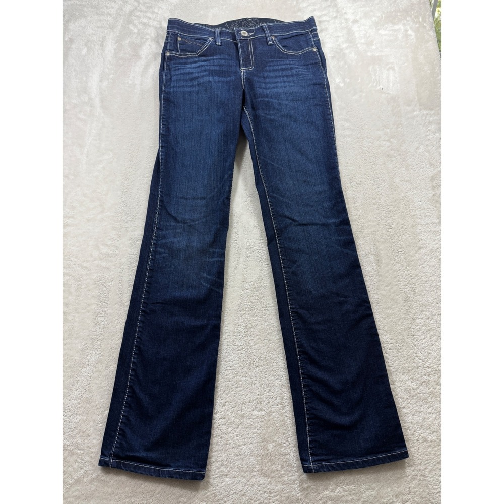 Wrangler Womens Q-Baby Bootcut Dark Wash Blue Jeans 5/6x34 Meas: 31x33